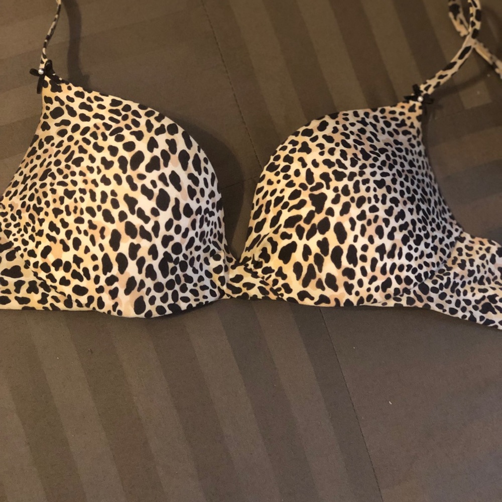 Cheetah print Victoria’s Secret bra.